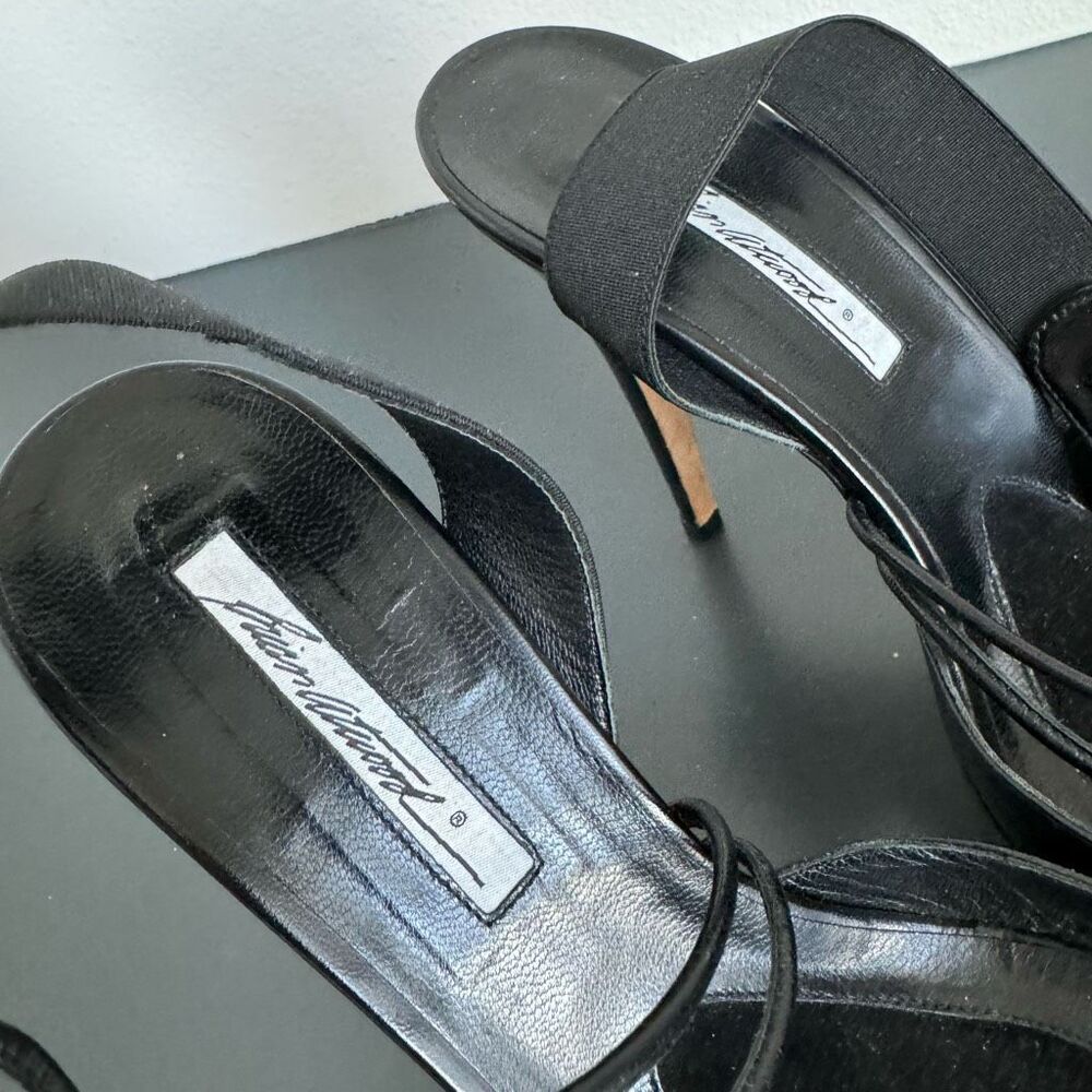 Brian Atwood Black Leather Party Dancing Sexy Platform Y2K 2000’s Size 9.5 EU 40 - Picture 7 of 11